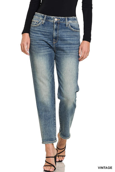 Libby Hi-Rise Boyfriend Jeans w/ Cuff by Zenana Jeans