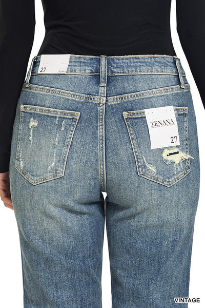 Libby Hi-Rise Boyfriend Jeans w/ Cuff by Zenana Jeans