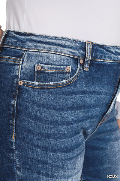 Parker Plus Size Kick Crop Flare Capri Jeans by Zenana