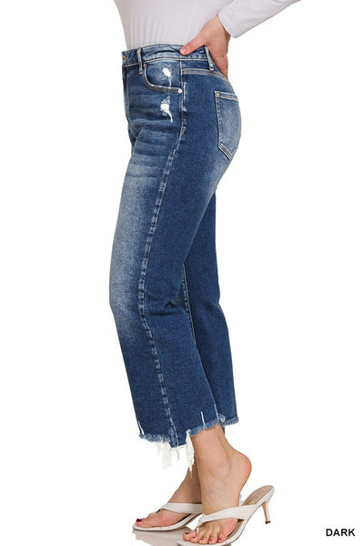 Parker Plus Size Kick Crop Flare Capri Jeans by Zenana