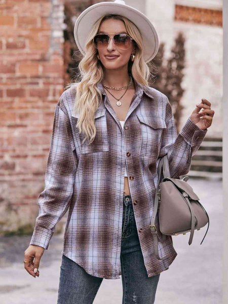 Enya Plaid Dropped Shoulder Longline Shirt