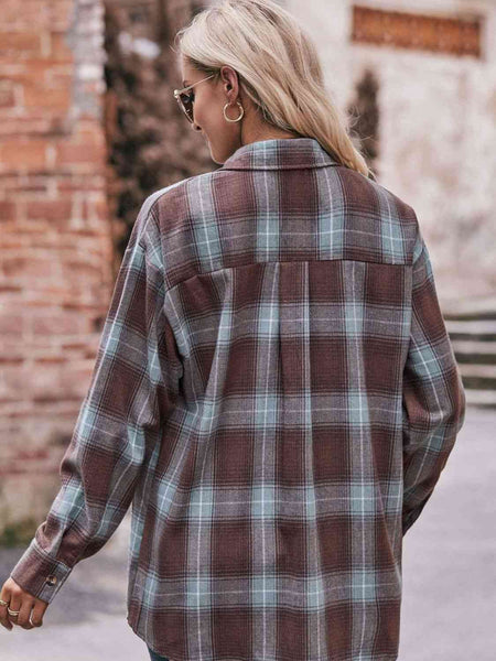 Enya Plaid Dropped Shoulder Longline Shirt