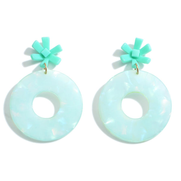246813 Circular Resin Drop Earrings