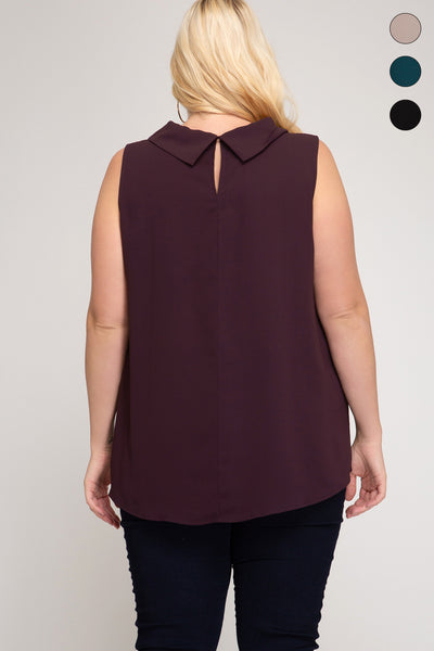 2242 Karis Sleeveless Woven Shell