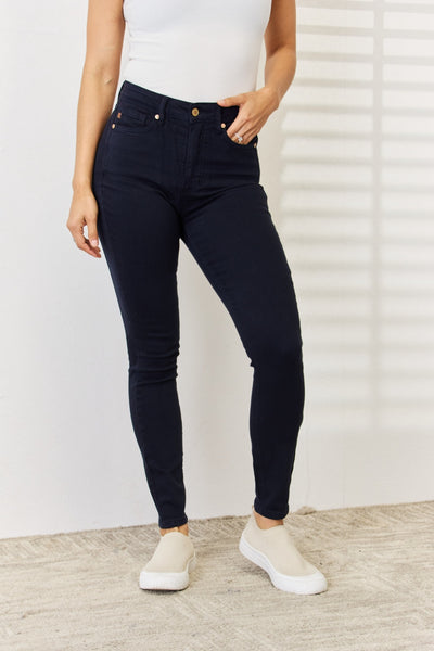 Kelsi Garment Dyed Tummy Control Skinny Judy Blue Jeans - ONLINE EXCLUSIVE!