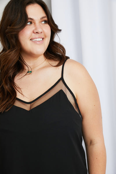 Veronica Spliced Mesh V-Neck Cami