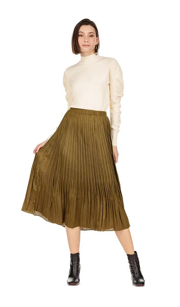 59G7346 Kayla Olive Crinkle Skirt