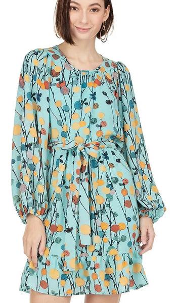 594775 JoyJoy Vestido escalonado en la cintura con lazo en el campo de otoño