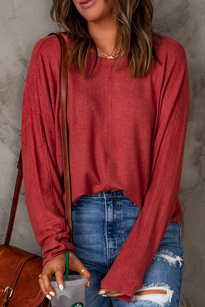 Seam Detail Round Neck Long Sleeve Top - ONLINE EXCLUSIVE!