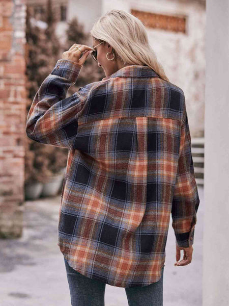 Enya Plaid Dropped Shoulder Longline Shirt