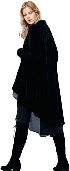 Anh Flirty Ruffle Midi Velvet Kimono