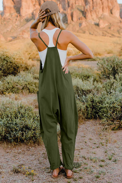Bijou V-Neck Sleeveless Jumpsuit with Pocket - ONLINE EXCLUSIVE!