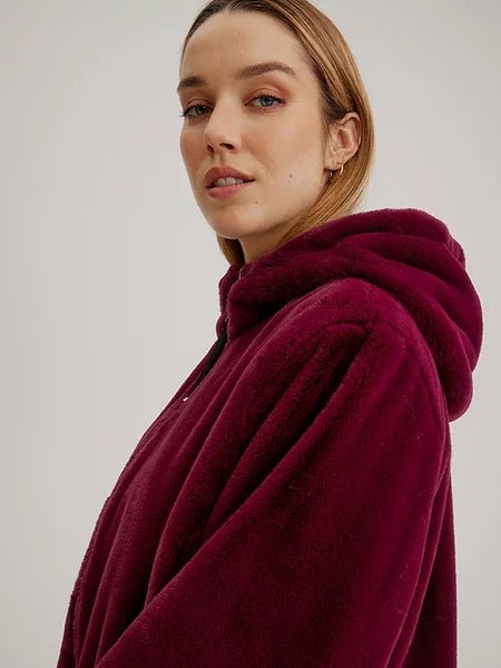 Nikki Jones Hooded Reversible Faux Fur Jacket Desert Camo