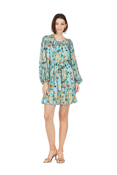 594775 JoyJoy Autumn Field Tie Waist Tiered Dress