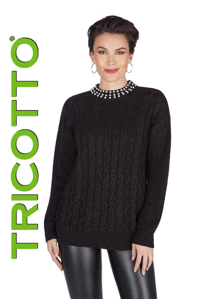 Suéter con cuello joya Chandail de Tricotto