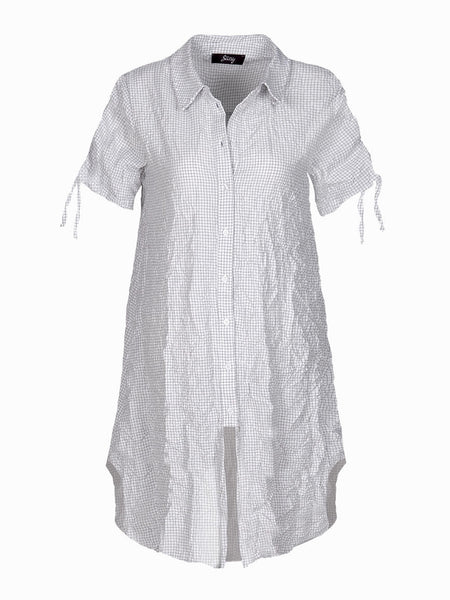 62106 Liza Seersucker Plaid Tunic/Dress/Jacket by Ever Sassy