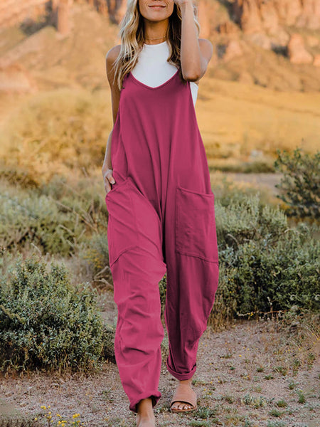 Double Take Sleeveless V-Neck Pocketed Jumpsuit