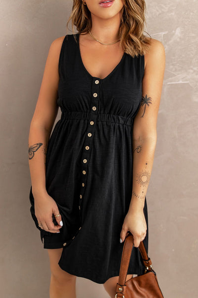 Emma Sleeveless Button Down Mini Magic Dress - ONLINE EXCLUSIVE!