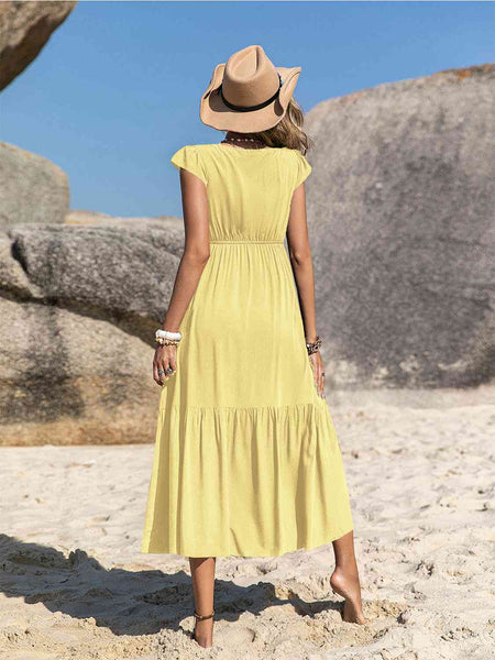 Lucia Embroidered Square Neck Ruffle Hem Dress - ONLINE EXCLUSIVE!