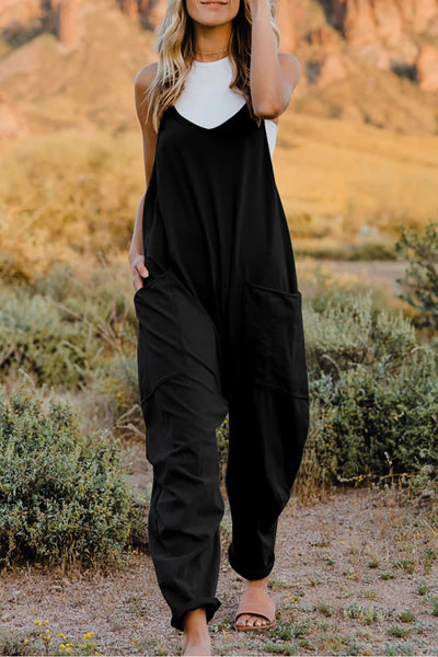Bijou V-Neck Sleeveless Jumpsuit with Pocket - ONLINE EXCLUSIVE!