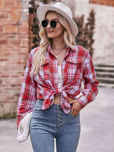 Enya Plaid Dropped Shoulder Longline Shirt