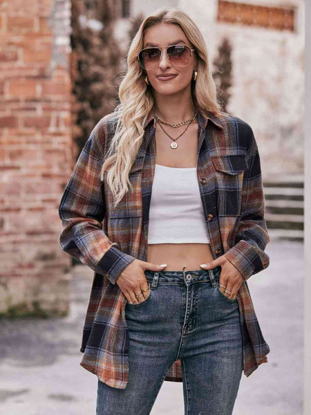 Enya Plaid Dropped Shoulder Longline Shirt