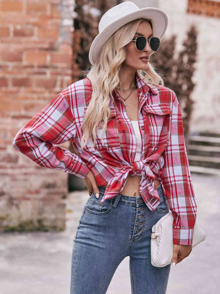 Enya Plaid Dropped Shoulder Longline Shirt