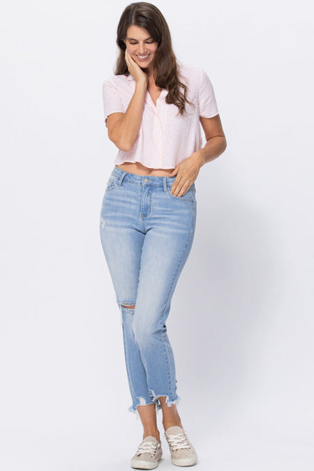 Cailin Mid Rise Garment Dyed Bootcut Judy Blue Jeans