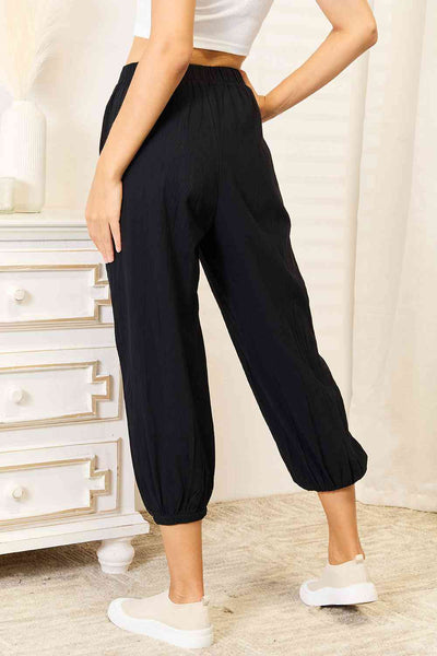 Double Take Decorative Button Cropped Pants - ONLINE EXCLUSIVE!