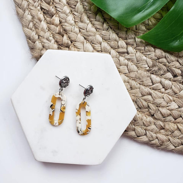 0421 Pendientes LaKeisha Acrílico y Druzy