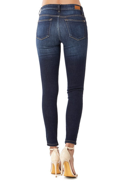 Chevelle Hi-Rise Cuffed Distressed Judy Blue Capri Jeans – True Betty  Boutique