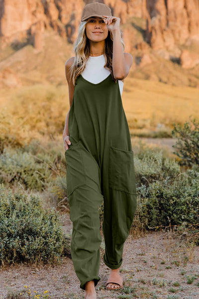 Bijou V-Neck Sleeveless Jumpsuit with Pocket - ONLINE EXCLUSIVE!