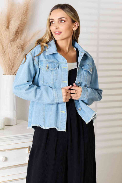 Raegan Dropped Shoulder Raw Hem Denim Jacket - ONLINE EXCLUSIVE!