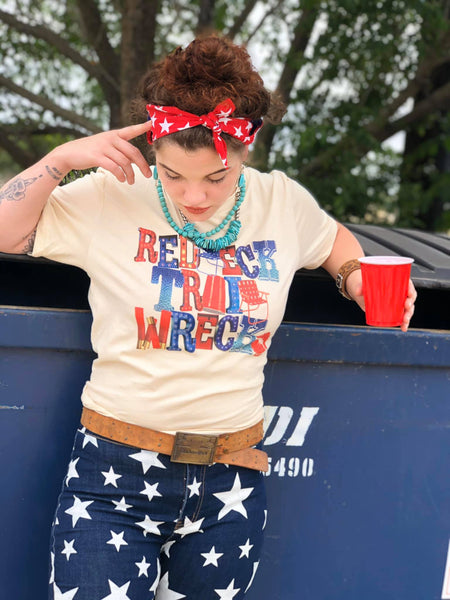 741 Andra's Redneck Train Wreck Graphic T-Shirt