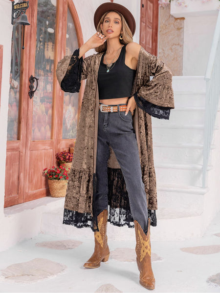 Abigail Western Duster with Tulle Mesh