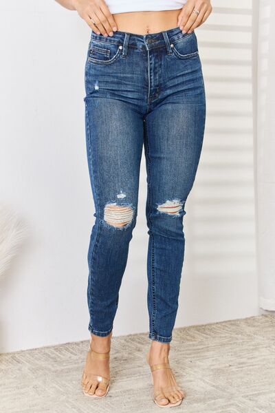 Keisha Hi Rise Distressed Slim Judy Blue Jeans - ONLINE EXCLUSIVE!