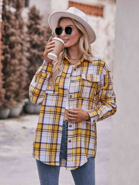 Enya Plaid Dropped Shoulder Longline Shirt