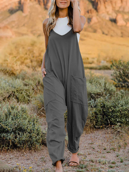Double Take Sleeveless V-Neck Pocketed Jumpsuit