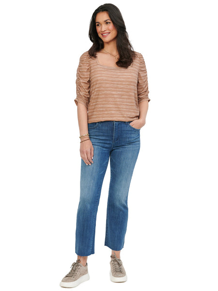 B37913V8E Teresa Ruched Elbow Sleeve Top - Regular Sizes