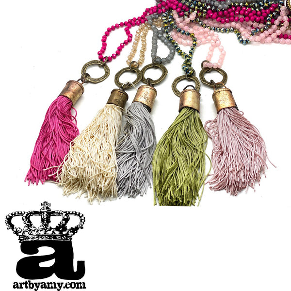 0627 Betty's Bermuda Tassel Necklace by Amy Labbe