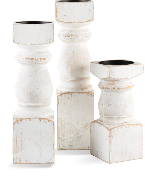 CDL0005 Large Wooden Candlestick Set of 3