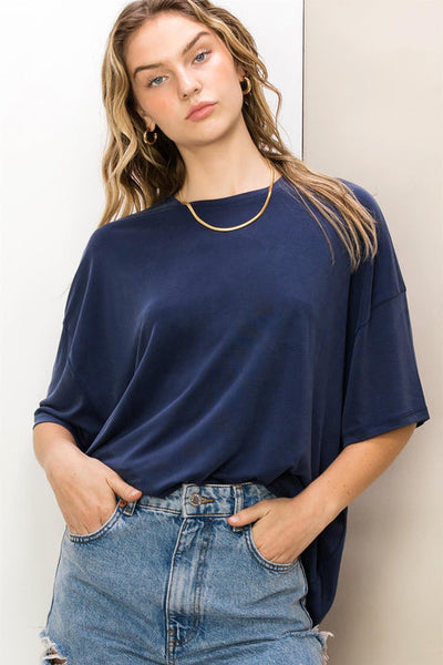 Camiseta holgada con cuello redondo Amelia