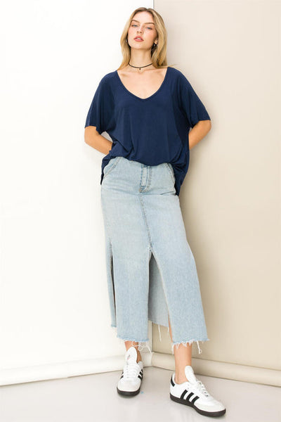 Top extragrande de manga corta Julia Dark Night