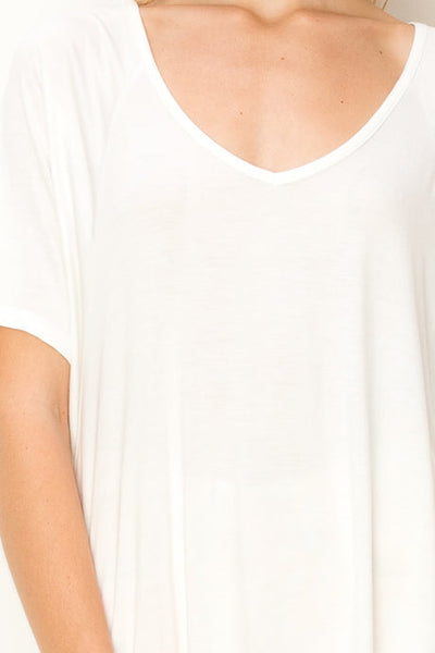 Top extragrande de manga corta en blanco roto de Julia