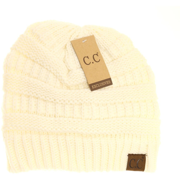 72542 Solid Ribbed Beanie by C.C. Beanie