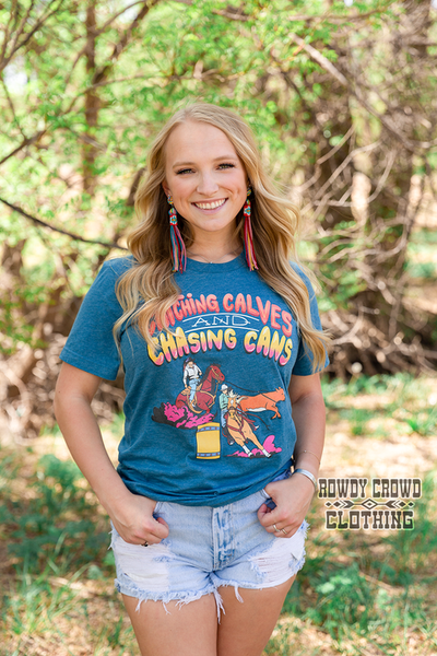 83175 Tessa Catching Calves & Chasing Cans Graphic T-Shirt