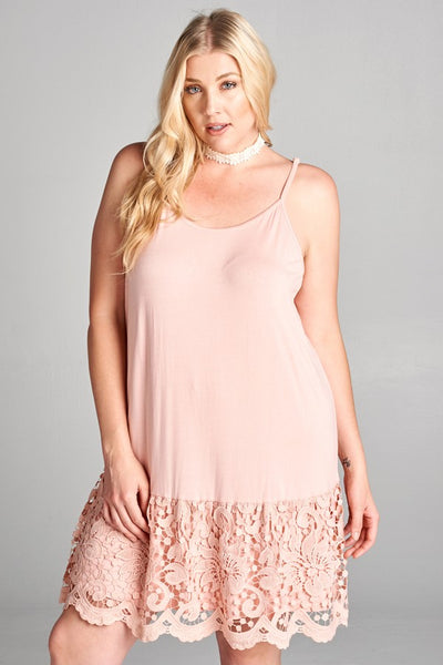 30039 Solid Jersey Knit Dress Extender w/ Adjustable Spaghetti Straps