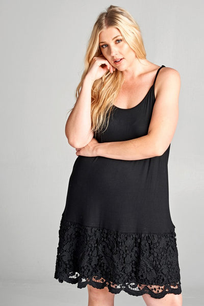 30039 Extensor de vestido de punto de jersey liso con tirantes finos ajustables