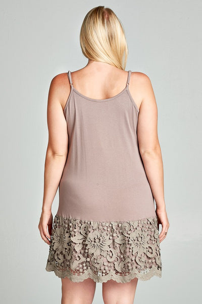 30039 Extensor de vestido de punto de jersey liso con tirantes finos ajustables