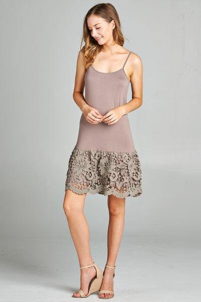 30039 Extensor de vestido de punto de jersey liso con tirantes finos ajustables